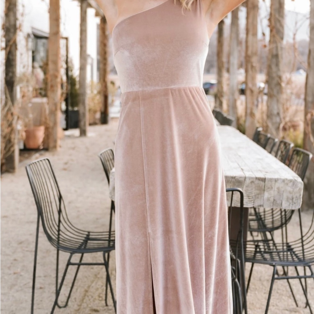 Baltic Born Pink One-Shoulder Maxi Sundress